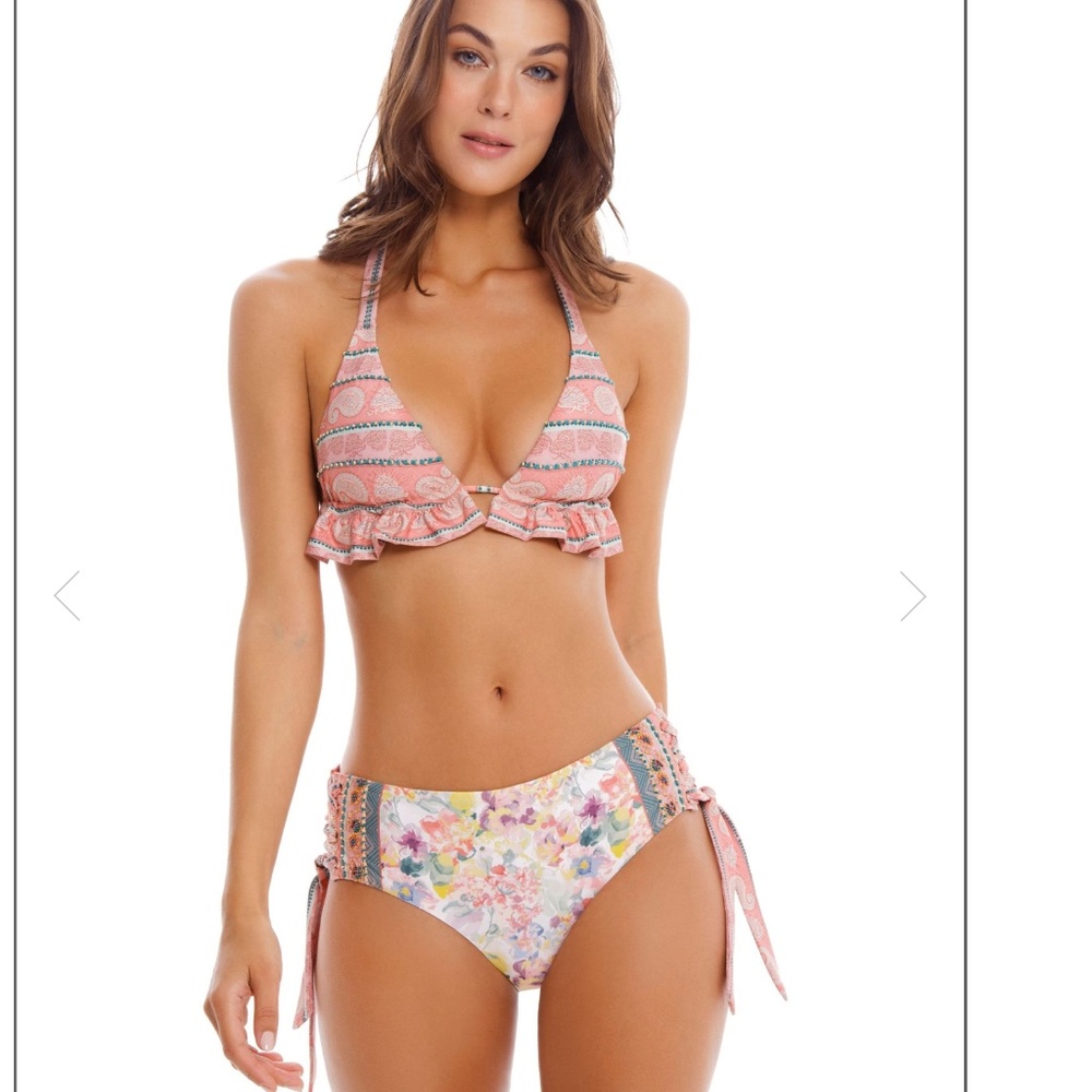 Cosita Linda Beachwear BOHEMIAN TRAVELER Floral Pink Bikini Set L